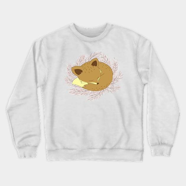 Cute Sleeping Fox Crewneck Sweatshirt by AlexanderGoodmix